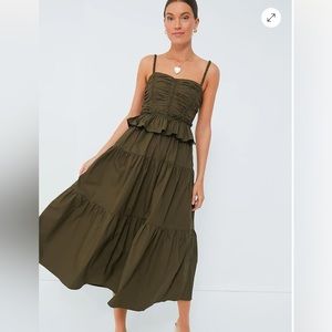 Tuckernuck Moon River Olive Tiered Maxi Dress